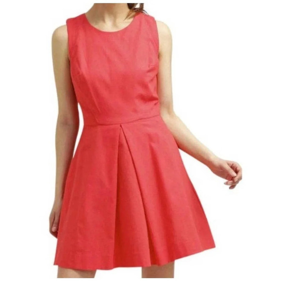 GAP Women's Coral Linen Dress with Pockets Size 0 Summer Vacation Tropical Cute - Picture 1 of 10